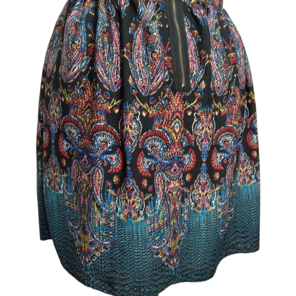 BeBop Black Paisley Boho Large Sleeveless Mini Dress - Picture 9 of 12